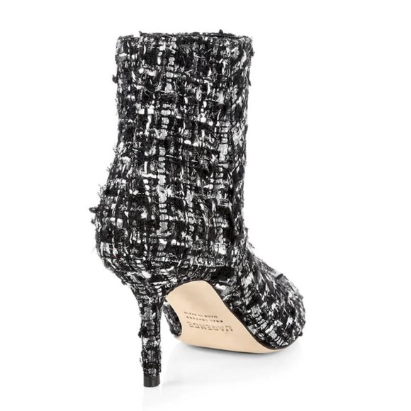 NEW L'AGENCE Women's EU 40 (US 9-9.5) Aimee Tweed Booties, Black Metallic Tweed - Picture 3 of 6